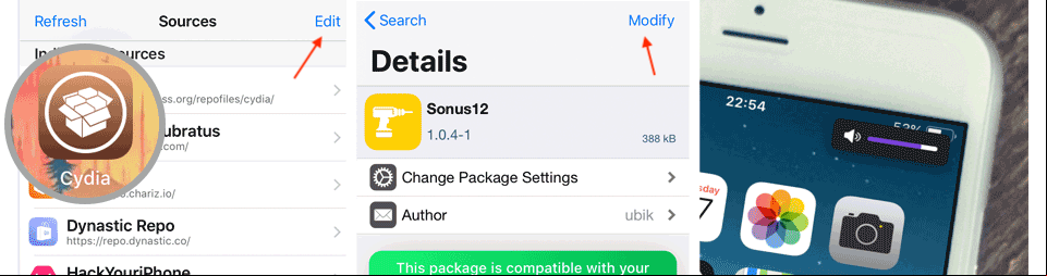 How to install Sonus12 from Cydia repo