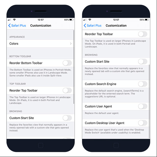 Safari Plus Customization