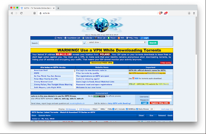 Torrent Site: EZTV