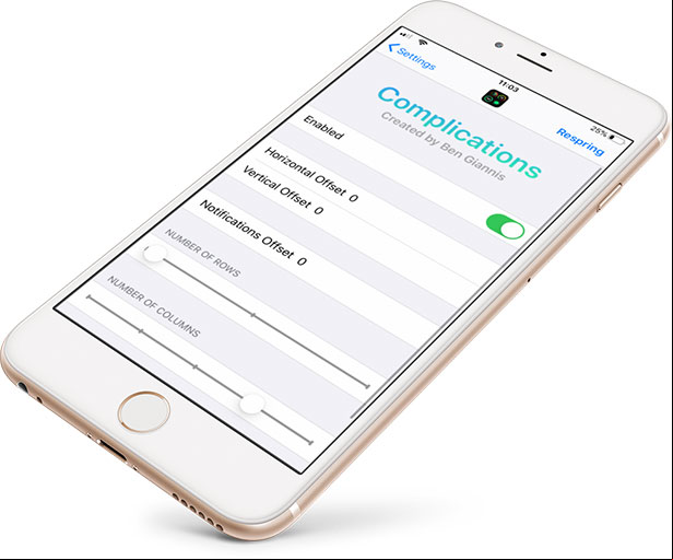Complications tweak Settings