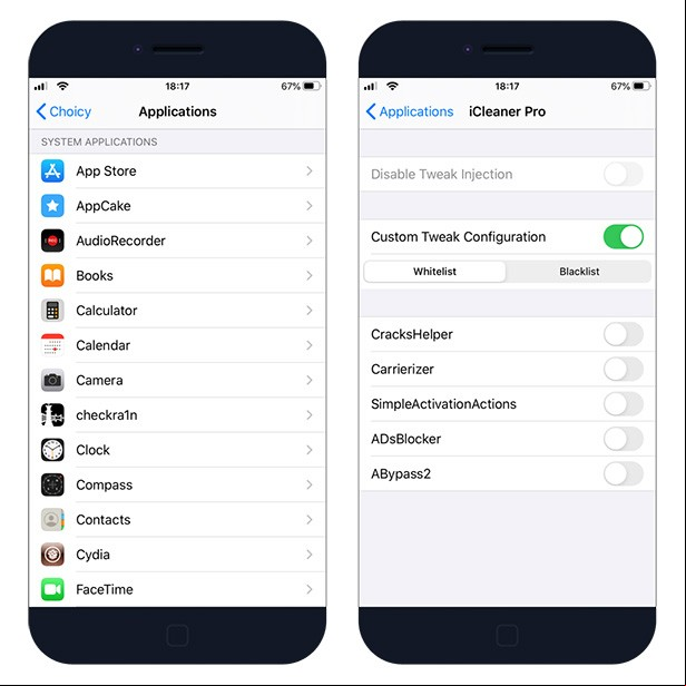 Choicy tweak settings
