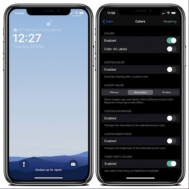 Kalm tweak on iOS 13.5