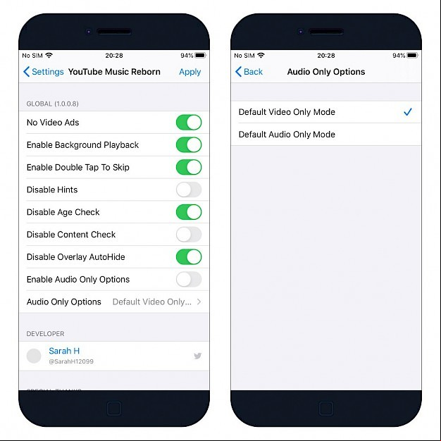 YouTube Music Reborn Settings