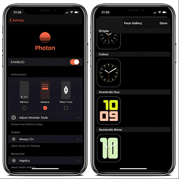 Photon tweak Settings