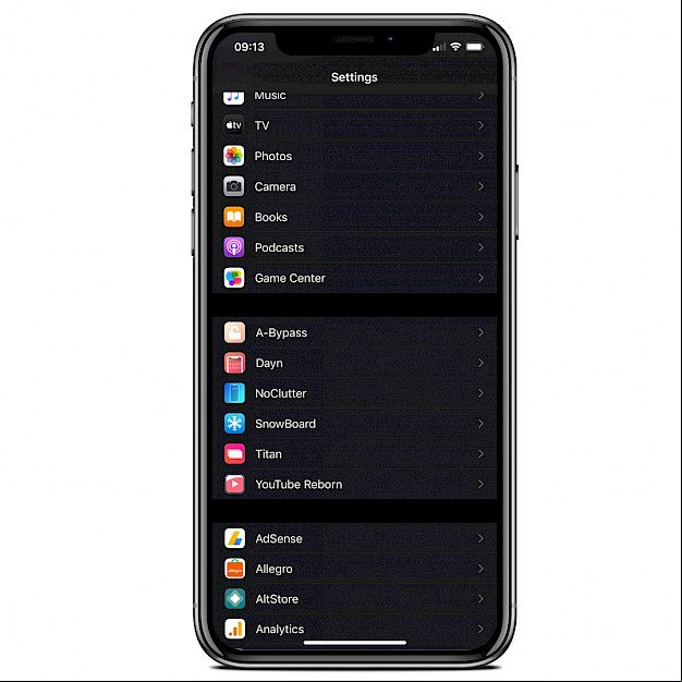 NoClutter tweak Settings
