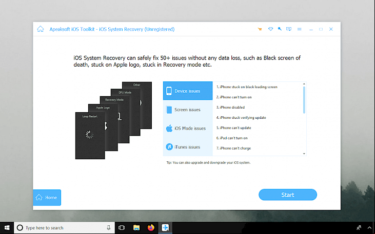 Apeaksoft iOS Toolkit iOS System Recovery