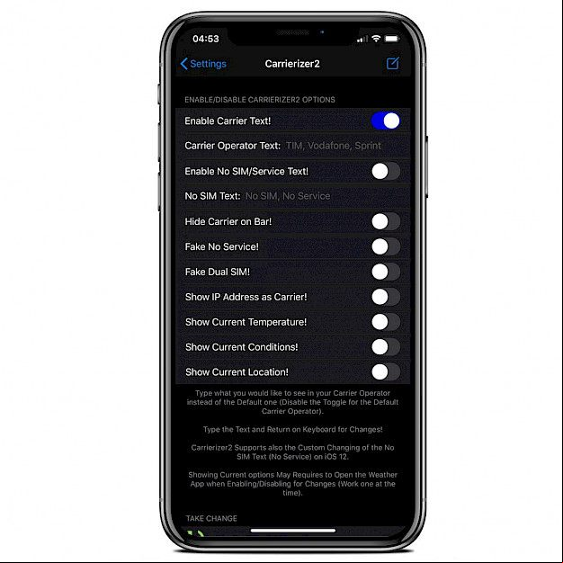 Carrierizer2 Settings