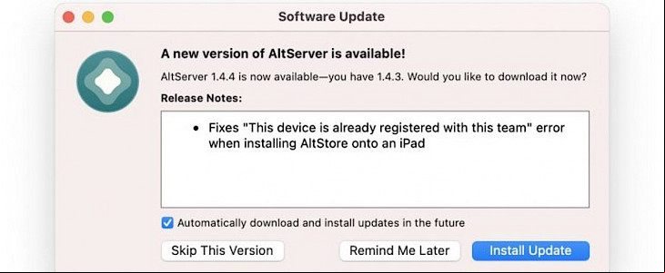 AltStore and AltServer Updated to v1.4.4